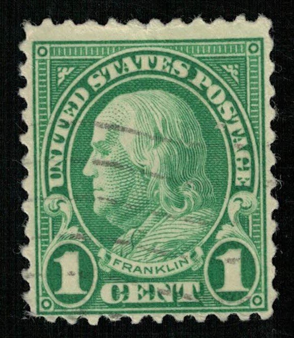 1923, Benjamin Franklin, 1 cent, Perf. 11, SC #596, CV $ 141625 (T-7484)