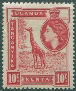 Kenya Uganda Tanganyika 1954 SG168 10c Giraffe QEII MH