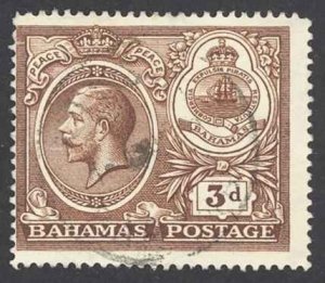 Bahamas Sc# 68 Used 1920 3p brown George V