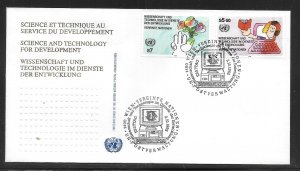 UN Vienna 135-136 Science and Technology FDC Geneva Cachet