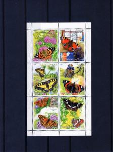 Chad 1998 Butterflies-Flowers Shlt (6) Perf.MNH VF 