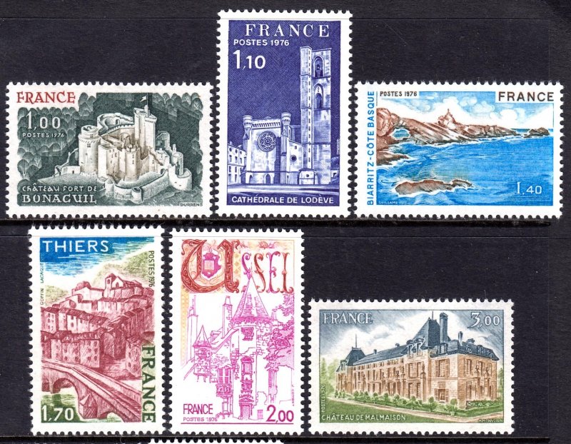 France 1976 Tourist Issue Complete Mint MNH Set SC 1469-1474