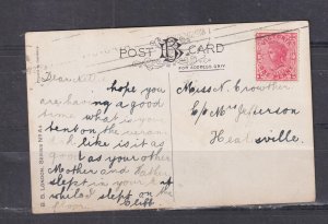 VICTORIA, MELBOURNE 20 cds., 1906 ppc. Fishing Boats by Moonlight to Lilydale.