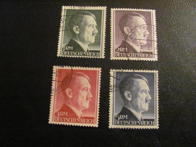 GERMANY 1941-4 USED SC# 524a-7a HITLER SET  VF/XF 2100 EUROS  (113)