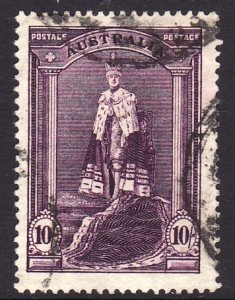 1938 Australia KGVI King George VI 10/ used issue Sc# 178 CV $20.00