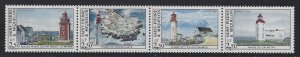 St Pierre & Miquelon 1992 Lighthouses strip/4 Sc# 580 NH 