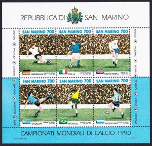 San Marino World Cup Football Championship MS 1990 MNH SG#MS1373