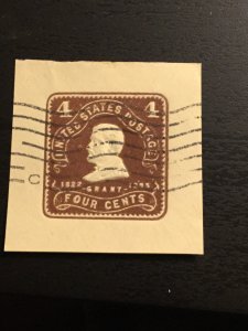 US SC# U391 Grant Cut Square Used