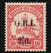 New Britain Stamp 5  - Kaisers Yacht overprinted