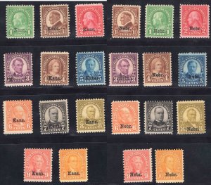 MOMEN: US STAMPS #658-679 COMPLETE SET KANS/NEBR MINT OG NH LOT #78464