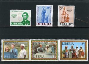 LIBERIA 1975,1978 Sc#423-425,817-819 AMERICAN PRESIDENTS 2 SETS OF 6 STAMPS MNH