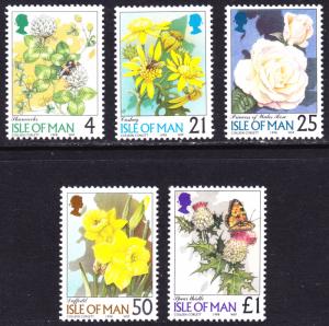 Isle of Man Scott 766-770  complete set  F to VF mint OG NH. # penned on gum.