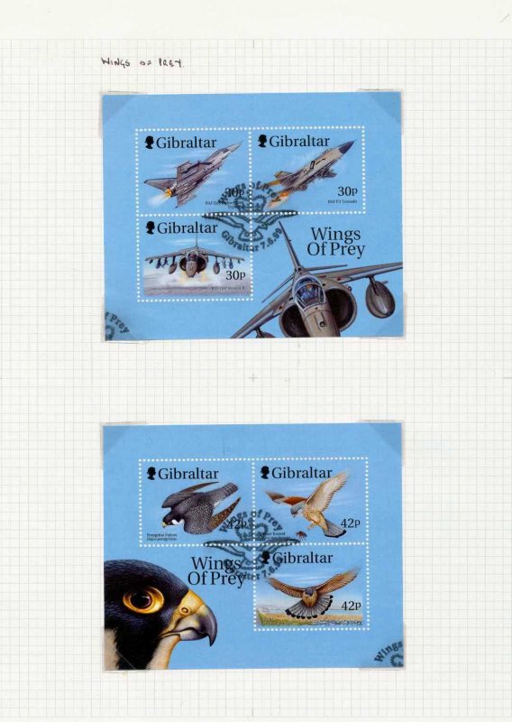 GIBRALTAR 1999 Definitives ships birds to 5 Pounds sheets Used(85+)RAZ729