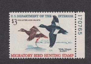 RW36 - Federal Duck Stamp. Plate Numbered Single. MNH. OG. Nice Center. #02 RW36