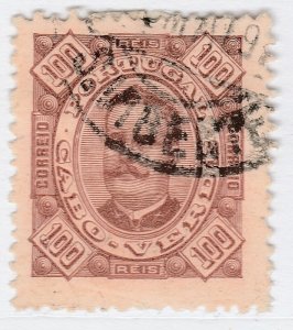 Cape Verde 1893-95 100r Brown Perf. 12 3/4 Used Stamp A20P2F894-