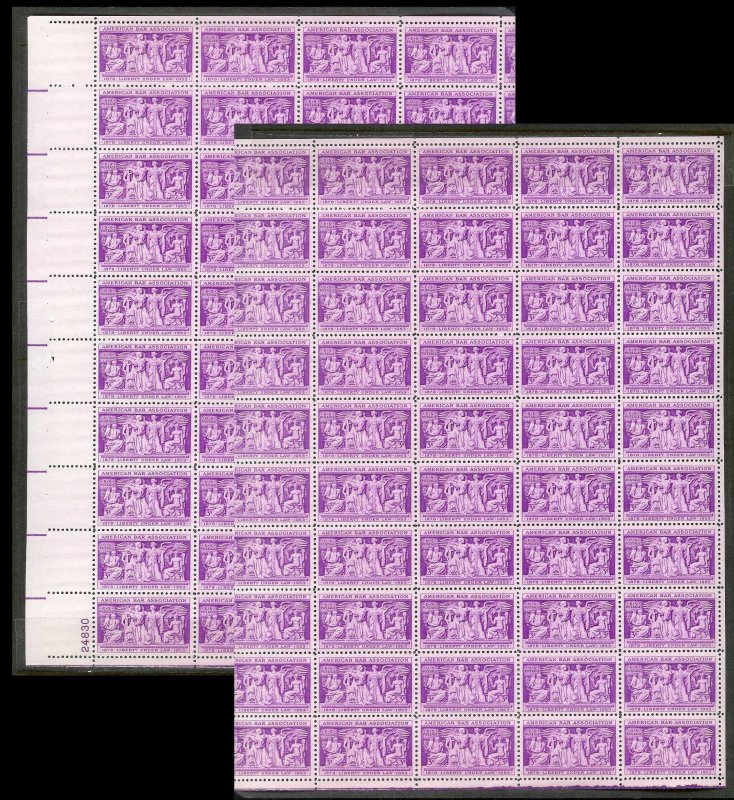 UNITED STATES (50) Complete Sheets Stamps ALL Mint Never Hinged FV=$99+