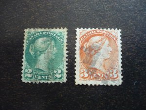 Stamps - Canada - Scott# 36-37 - Used Part Set of 2 Stamps