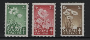 Finland  #B98-B100   MNH  1949   flowers