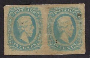 US CSA Scott # 11A Mint Pair NH PG VF