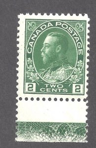 Canada # 107 MINT LATHEWORK 2c GREEN ADMIRAL WET PRINTING BS27585