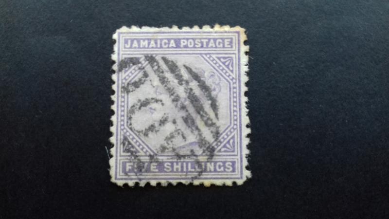 Jamaica Queen Victoria 5 shillings Used