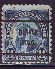 Denver CO, 695-61 Bureau Precancel, 14¢ Indian