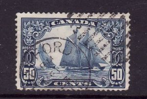 Canada-Sc#158-used 50c Bluenose-Ships-1929-crease in LR corner-id215