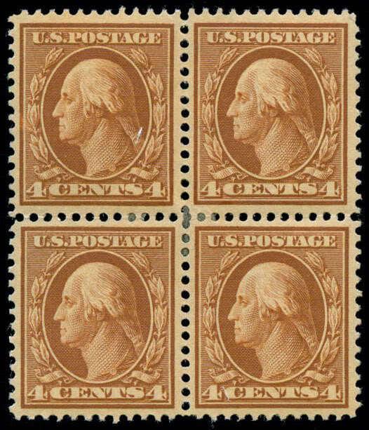 momen: US Stamps #334 Block of 4 Mint OG F/VF