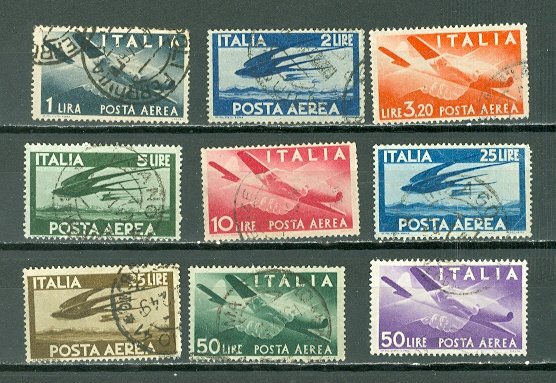 ITALY AIR #C106-114...SET...USED...$35.00