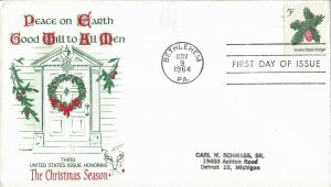 1964 FDC, #1257, 5c Christmas, Fleetwood