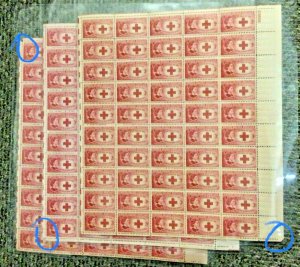 967   Clara Barton, Red Cross Lot of 3 sheets MNH 3 c Sheet of 50   1948