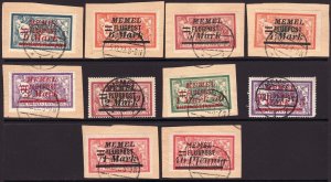 Sc# C20 / C29 Memel 1922 complete airmail used set on piece CV: $150.00