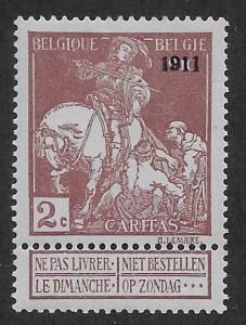 BELGIUM SC# B14 W/LABEL  VF/MOG 1911