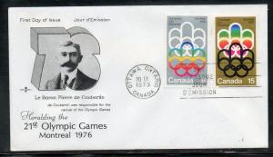 Canada #623-4 Olympics FDC Rose Craft addr C842