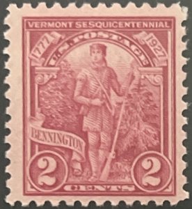 Scott #643 1927 2¢ Vermont Sesquicentennial MNH OG