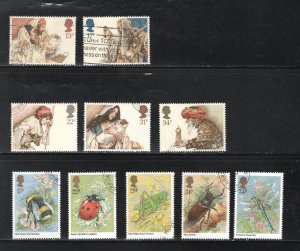 Great Britain #1088-1092, 1098-1102   VF, Used, 2 sets, CV $5.10  .... 2480608