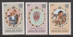 Swaziland 382-384 Royal Wedding MNH VF