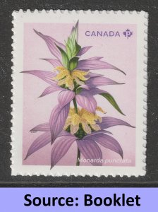 Canada 3417 Wildflowers Monarda punctata P single (from booklet) MNH 2024