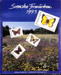 Sweden, complete folder with MNH stamps, year set 1993