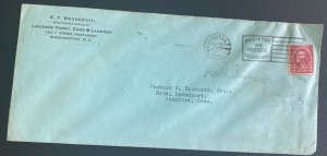 1932 Washington DC USA Advertising Cover To Stamford CT Valuable Mail Cancel