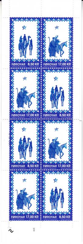 Faroe Islands 2015 MNH Sc #652a Booklet pane of 8 The Christmas Gospel