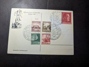 1918 Germany Souvenir Postcard Cover Breslau Gymnastics and Sports Festival