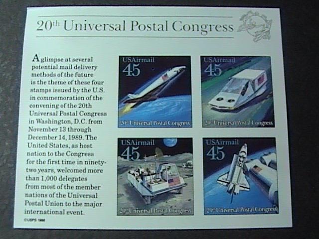 U.S.# C126-MINT/NEVER HINGED-SOUVENIR SHEET OF 4-UNIVERSAL POSTAL CONGRESS-1989