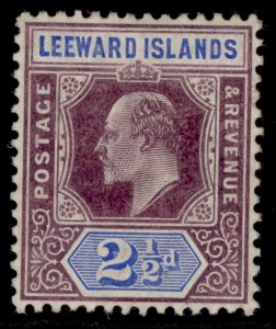 LEEWARD ISLANDS EDVII SG32, 2½d dull purple & ultramarine, LH MINT. Cat £80.