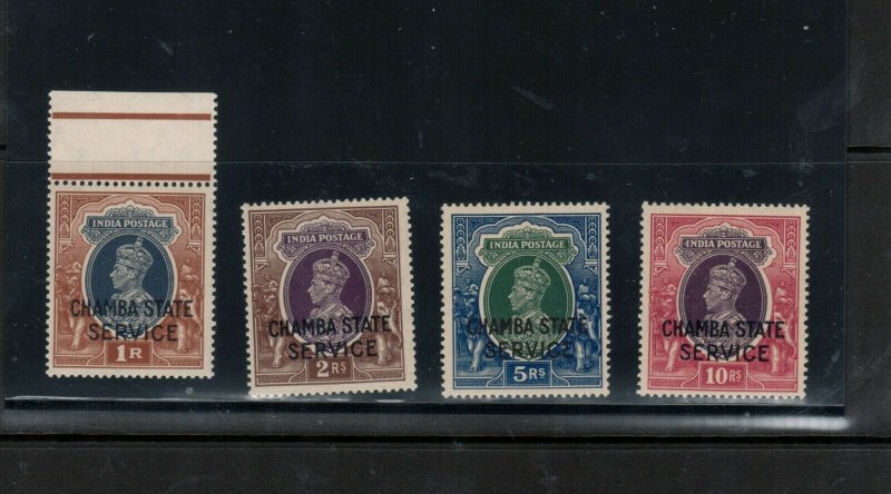 India (Chamba) #O51a - #O54 (SG #O68 - #O71) Very Fine Never Hinged