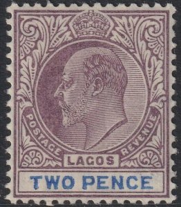 Sc# 52 British Lagos 1904-05 KEVII King Edward VII 2¢ Wmk 3 MNH CV $8.80