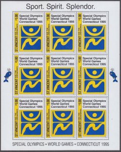 ST VINCENT  Sc # 2182.1 MNH SHEET of 9 WORLD SPECIAL OLYMPICS 1995