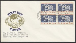 1959 #387 St Lawrence Seaway FDC Block Van Dahl Cachet Ottawa