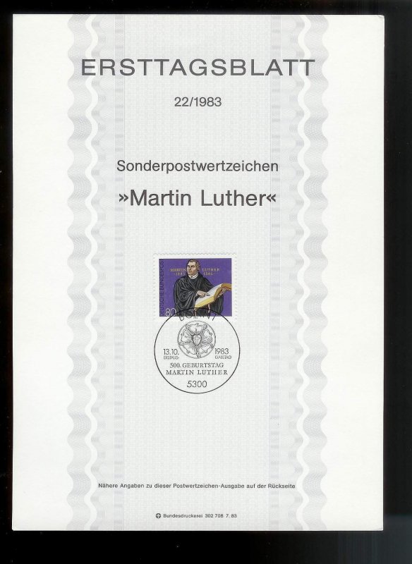GERMANY (52) Ersttagsblatt FDC Presentation Cards