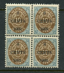 DANISH WEST INDIES SCOTT# 25 MINT NEVER HINGED BLOCK OF 4 AS SHOWN CV $105